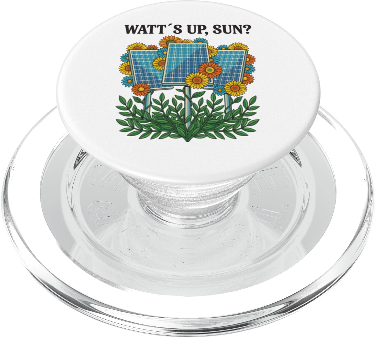 Solar Power Watts Up Sun Funny PopSockets PopGrip for MagSafe