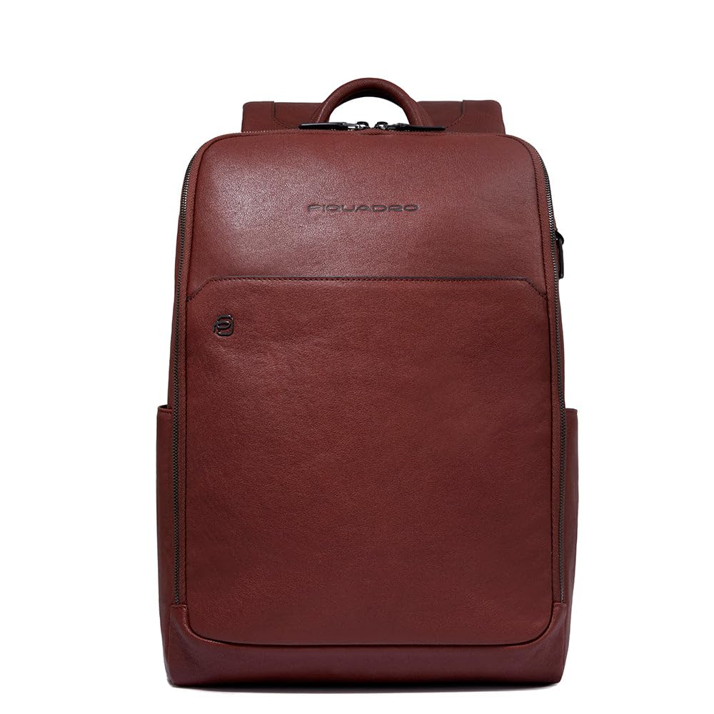 PIQUADRO – Zaino - Porta PC 14" - In Pelle – Business e Viaggio - Uomo – Colore Cuoio
