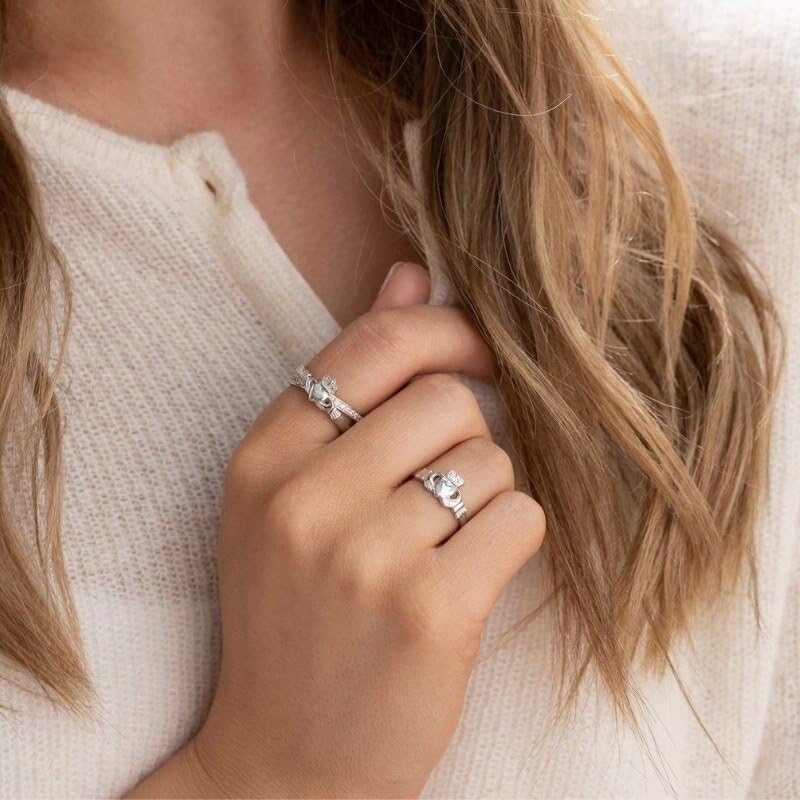 Women's Irish Claddagh Ring, Real 925 Sterling Silver Band, Timeless Classic Celtic Jewelry, Love, Friendship, Loyalty, Promise, Engagement, Made in Co. Dublin Ireland by Artisan Jewelers - Image 3