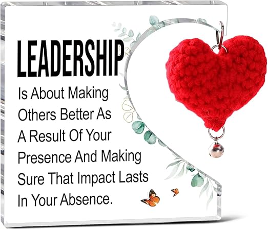 Inspiratioanl Gifts For Women Coworkers,Appreciatioan Gifts Encouragement Gifts Birthday Gifts For Employees Managers,Leadership Quote Acrylic Sign Plaque For Home Office Desk Decor