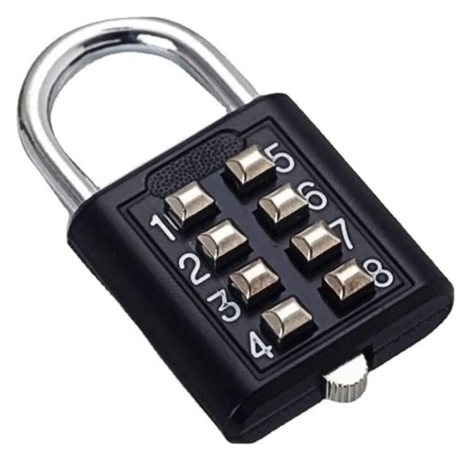 Candados de combinación, candado, candado de combinación con código de contraseña de 8 dígitos, aleación de Zinc, for Maletas, Equipaje, código de Viaje, Cerradura Inteligente con código(Black)