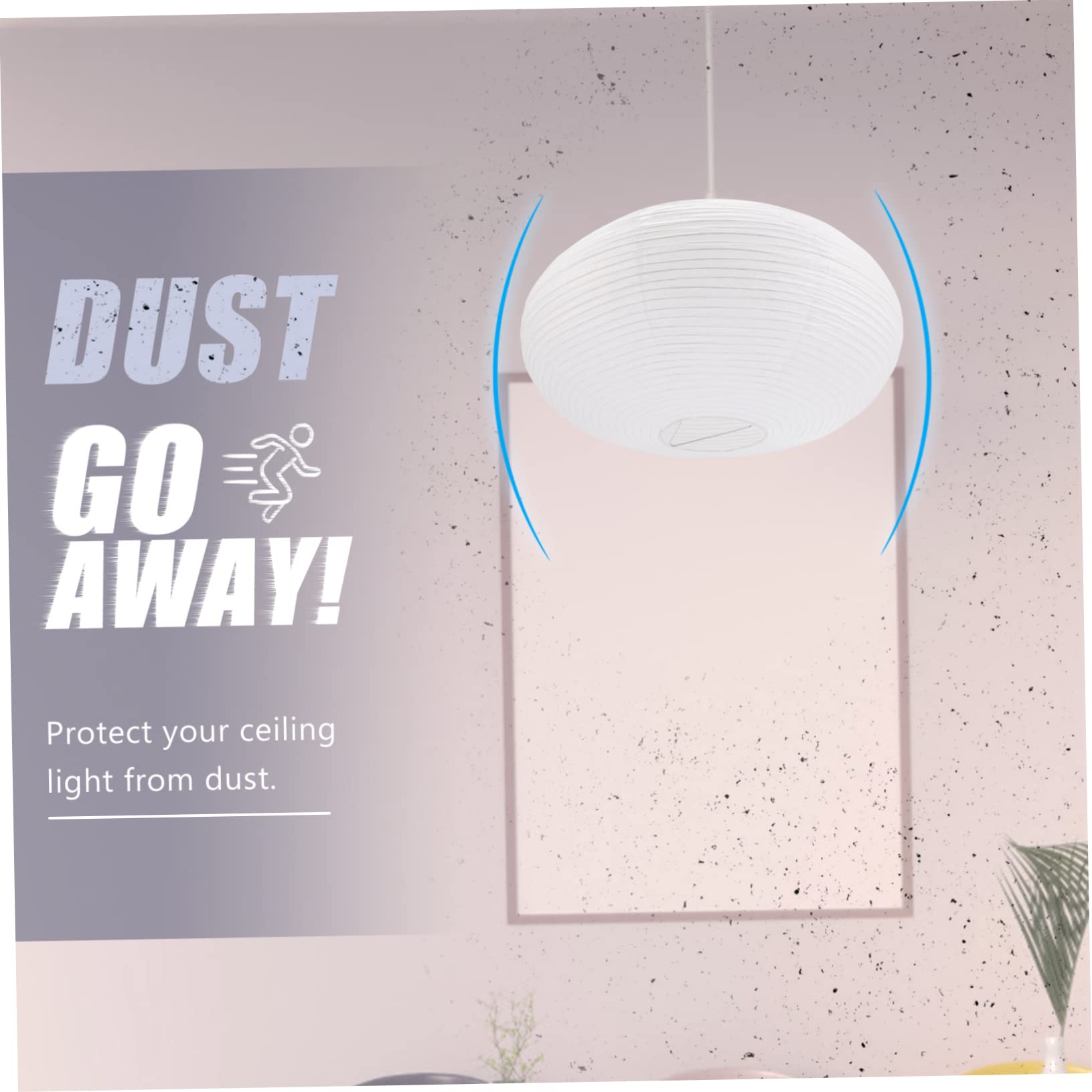 HOMSFOU Paper Lantern Lampshade 16.14 Inch Round White Pendant Lamp Shade Portable DIY Light Cover for Indoor Bedroom Study Lighting - Image 4