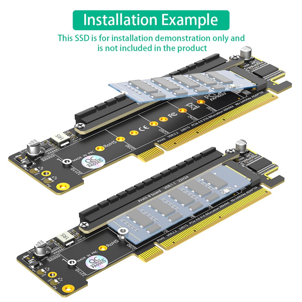 Amazon.com: JMT Dual NVMe M Key to PCI-E 4.0 16X Adapter Card