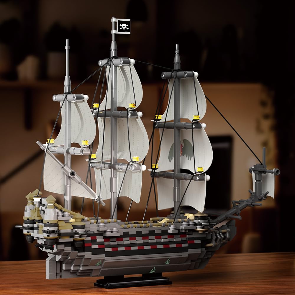 Ghost Mary 39087 - Set di mattoncini da costruzione, 1055 pezzi, motivo nave da pirata con vela, kit per adulti e ragazzi