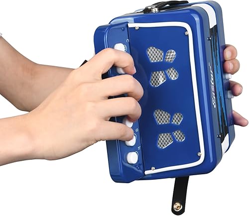 Miniatura 5 de Eastar Juguete de acordeón para niños, mini instrumentos musicales, botón de 10 teclas para niños, niños y niños pequeños principiantes (azul)