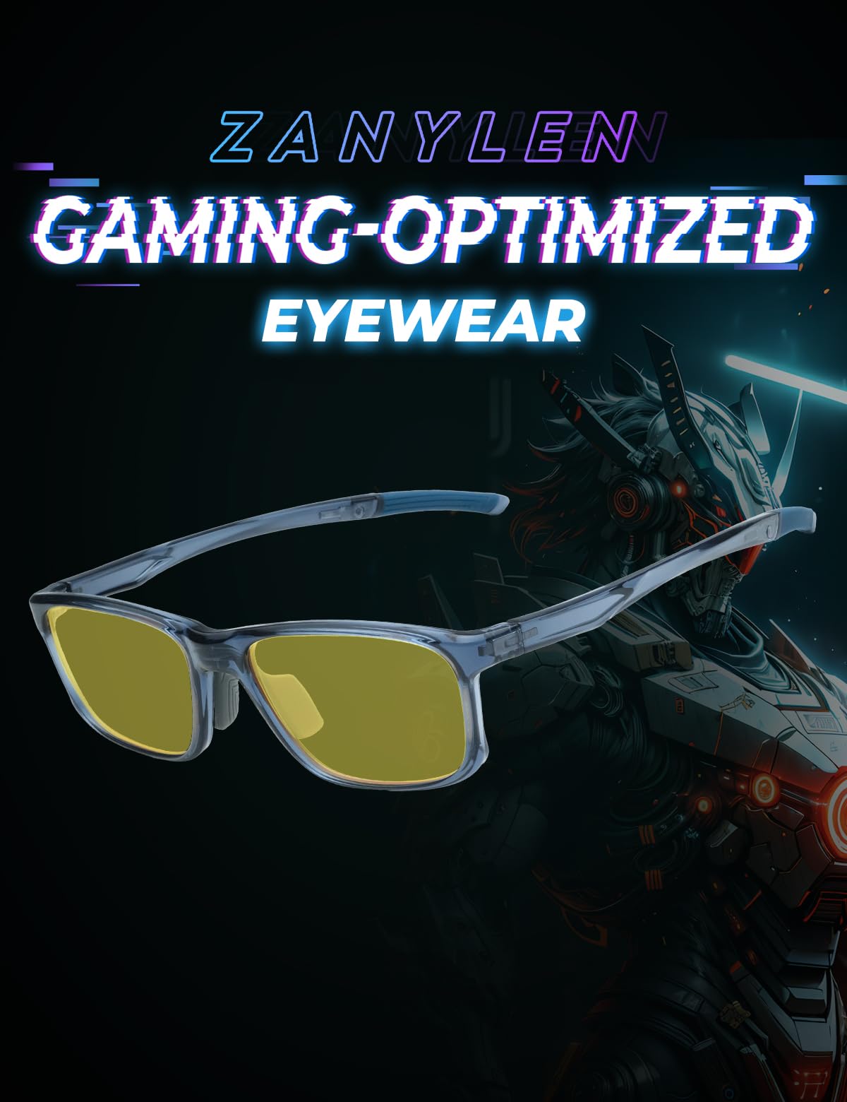 ZanyLen Gafas de juegos | Gafas de pantalla de ordenador con bloqueo de luz azul | Protección antifatiga ocular para hombres y mujeres