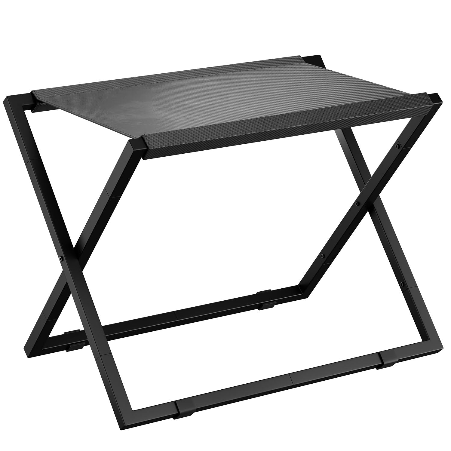 IBUYKE Luggage Rack for All Suitcase Sizes,Foldable Suitcase Stand,Metal Luggage Holder,Easy to Assemble for Bedroom Living Room Hotel,Black TLR001B