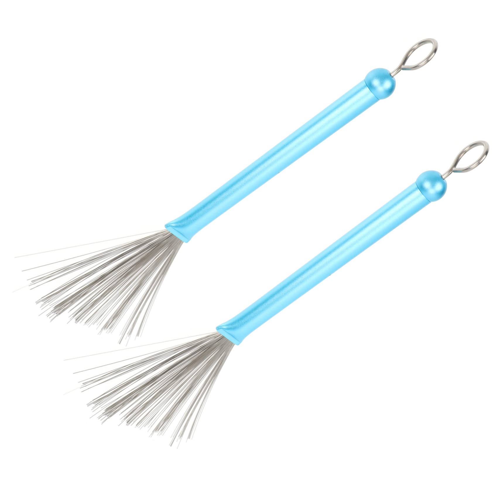 GOOHOCHY 2pcs Professional Drum Brush Set Stainless Steel Drum Brush Metal Handle Aluminum Rod Retractable Drum Brush for Jazz Drums
