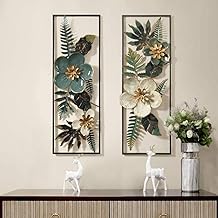 Decor Wishes® Metal Wall Art For Living Room Stylish Big Wall Decor 3D Wall Decor Metal Wall Decoration For Bedroom Hotel Restaurat (SET OF 2)