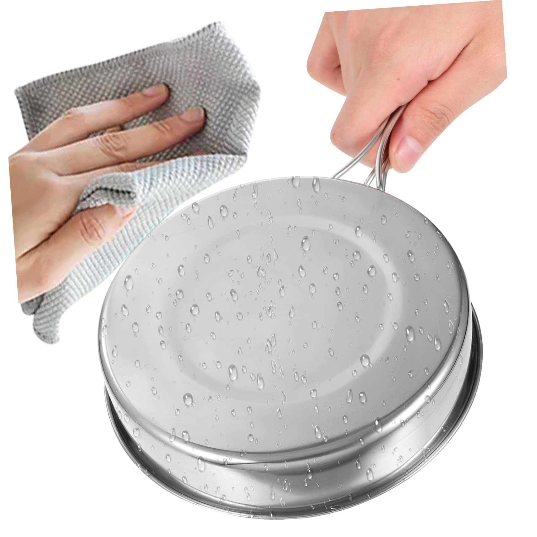 Toyvian Ustensiles De Cuisine en Acier Inoxydable Casseroles De Camping Portables Empilables Poêles Gigognes Équipement De Camping Peu Encombrant Poêle De Pique- Pliante Kit