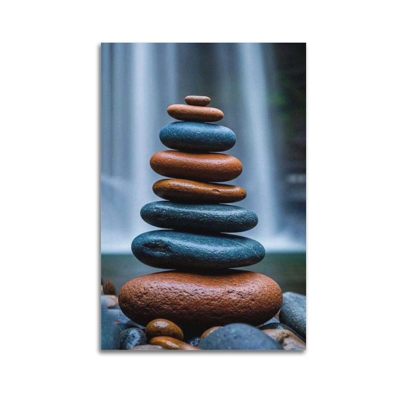 XKUGA Zen Surreal Rock Balancing Meditation Poster Modern Decorative Canvas Prints - Ideal Wall Art for Family, Man Cave, Game Room, Boys & Girls Bedroom 20x30inch(50x75cm)