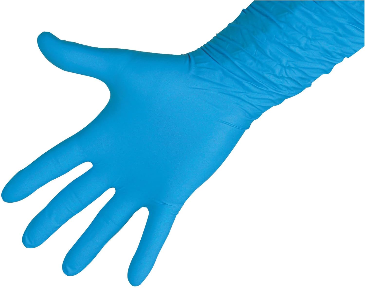 Kerbl 15384 Keron Nitrile Gloves, 8 mil, 300 mm, Size XXL, Pack of 50