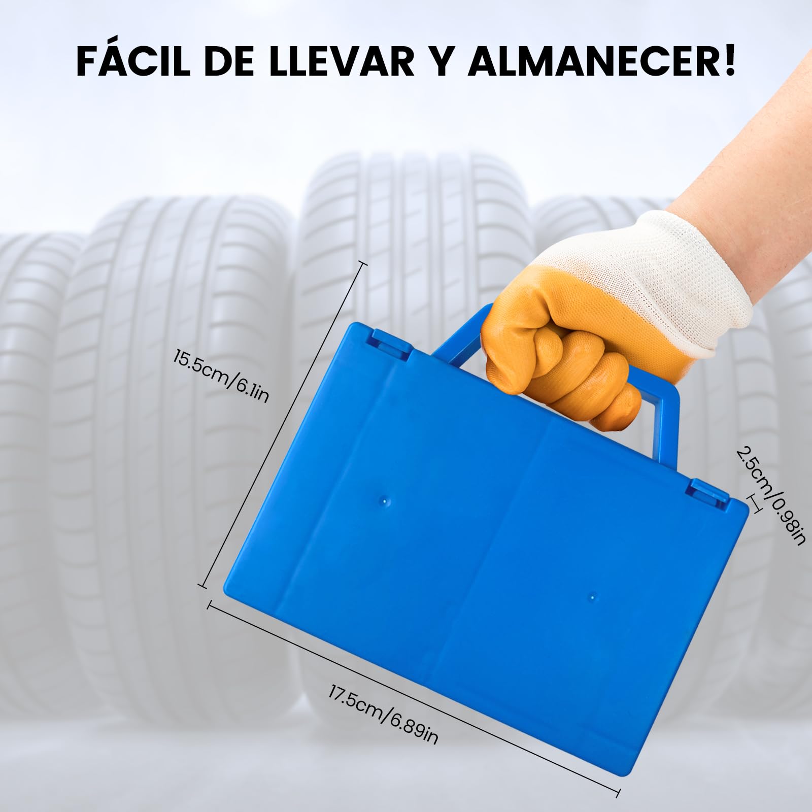 27PCS Kit Repara Pinchazos para Coche/Moto/Caravana, Kit antipinchazos neumático, Arreglar pinchazos en 3 Minutos, Mechas + Accesorios completos, Compacto para Maletero, Fácil Uso sin Experiencia
