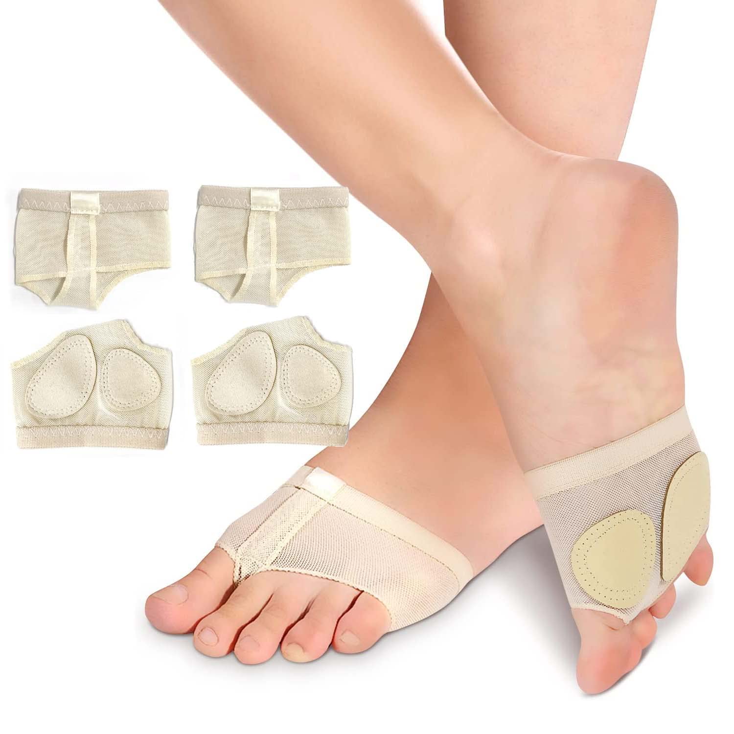 Dance Foot Thongs Ballet Dance Wear Nude Lyrical Shoes Dance Foot Toe Pad Support Breathable Paw Shoes for Jazz Ballet Modern Contemporary Dance Wear, 2 Pairs, M