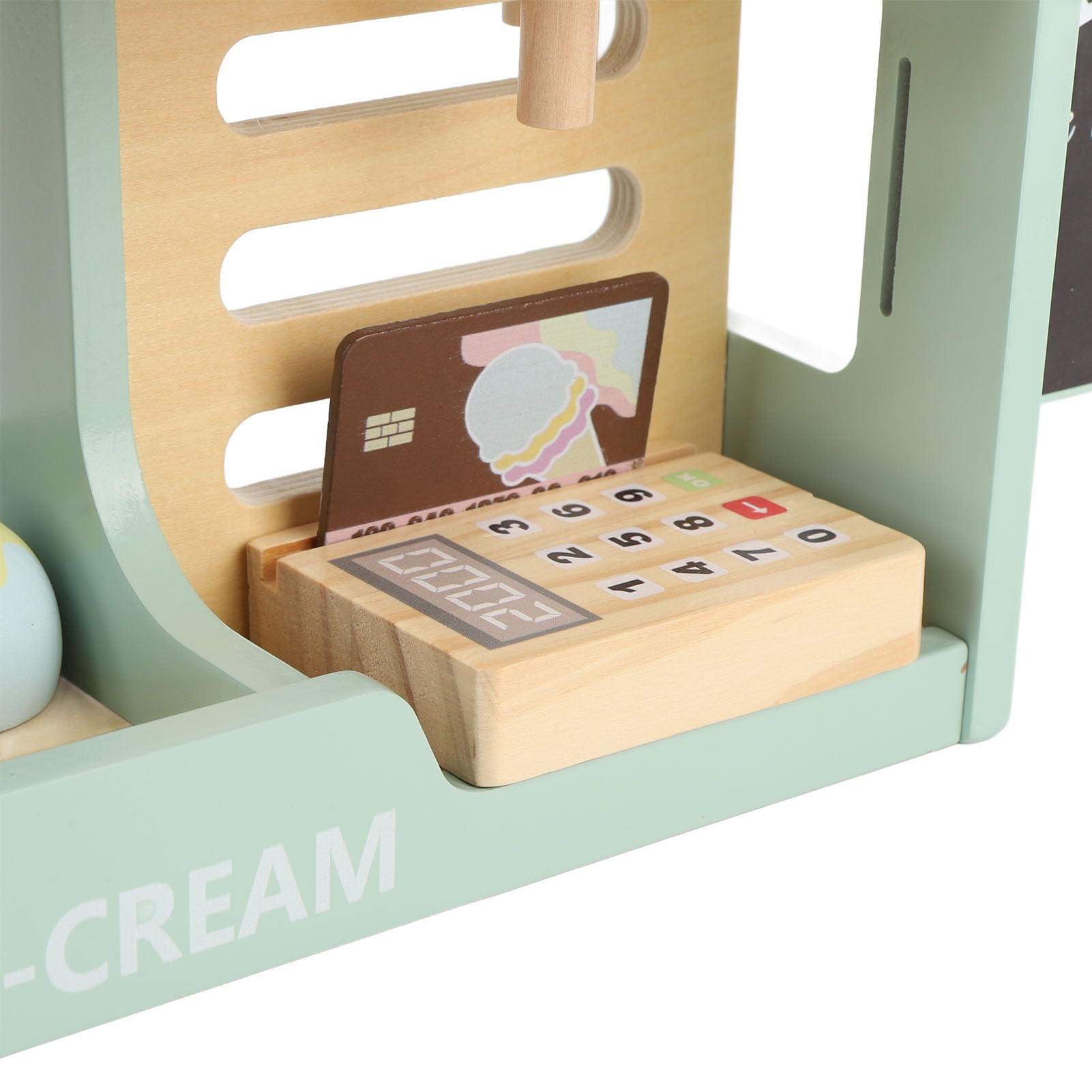 Generic Juguetes de Helado de Madera Realistas, Accesorios para Alimentos, Juego Educativo de Heladería, Juego Interactivo de Heladería para Niños