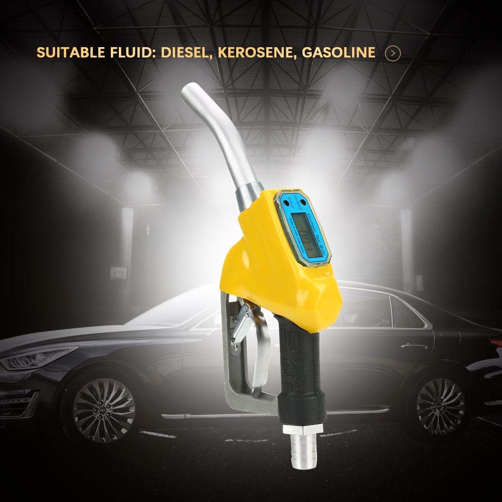 Boquilla con contador mecánico 75L/min 0,25MPa, bomba diesel de aluminio Bomba de transferencia de pistola Manual para gasolina de petróleo diesel