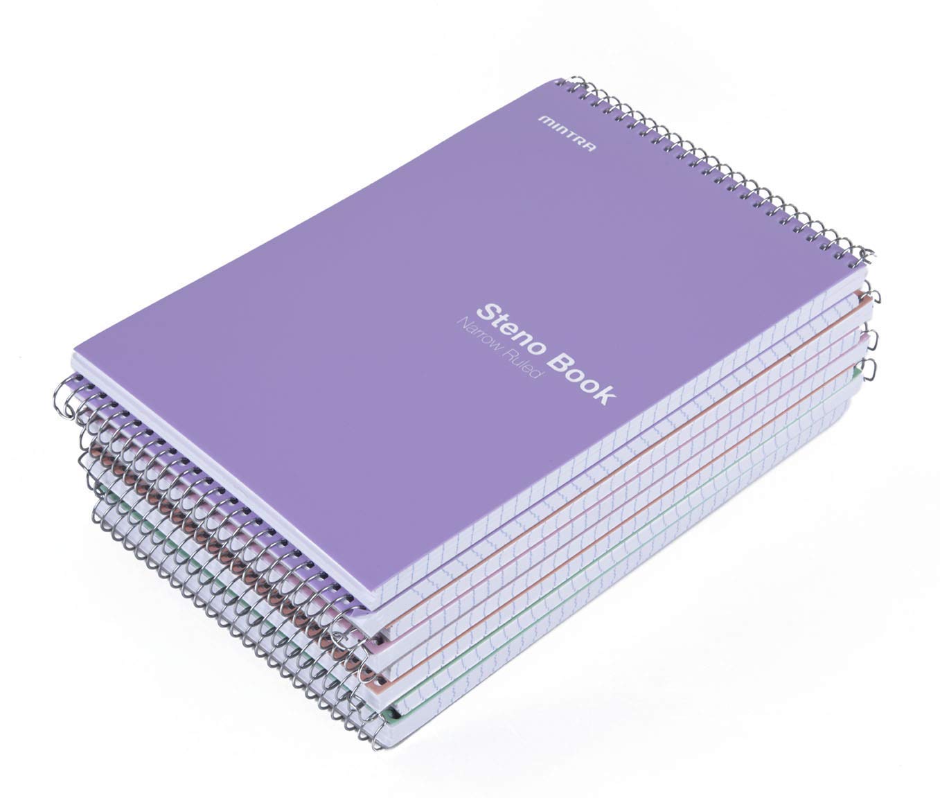 Mintra Office Steno Books (Pastel (lot de 2) 8pk, étroit ligné)