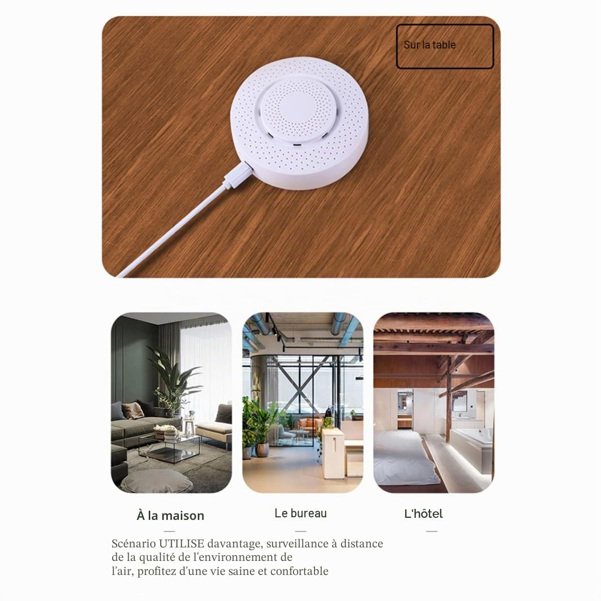 Zigbee Tuya 3.0 Moniteur de qualité de l'air - Détecteur de température et d'humidité 5 en 1 - Formaldéhyde CO2 - Capteur de température et d'humidité