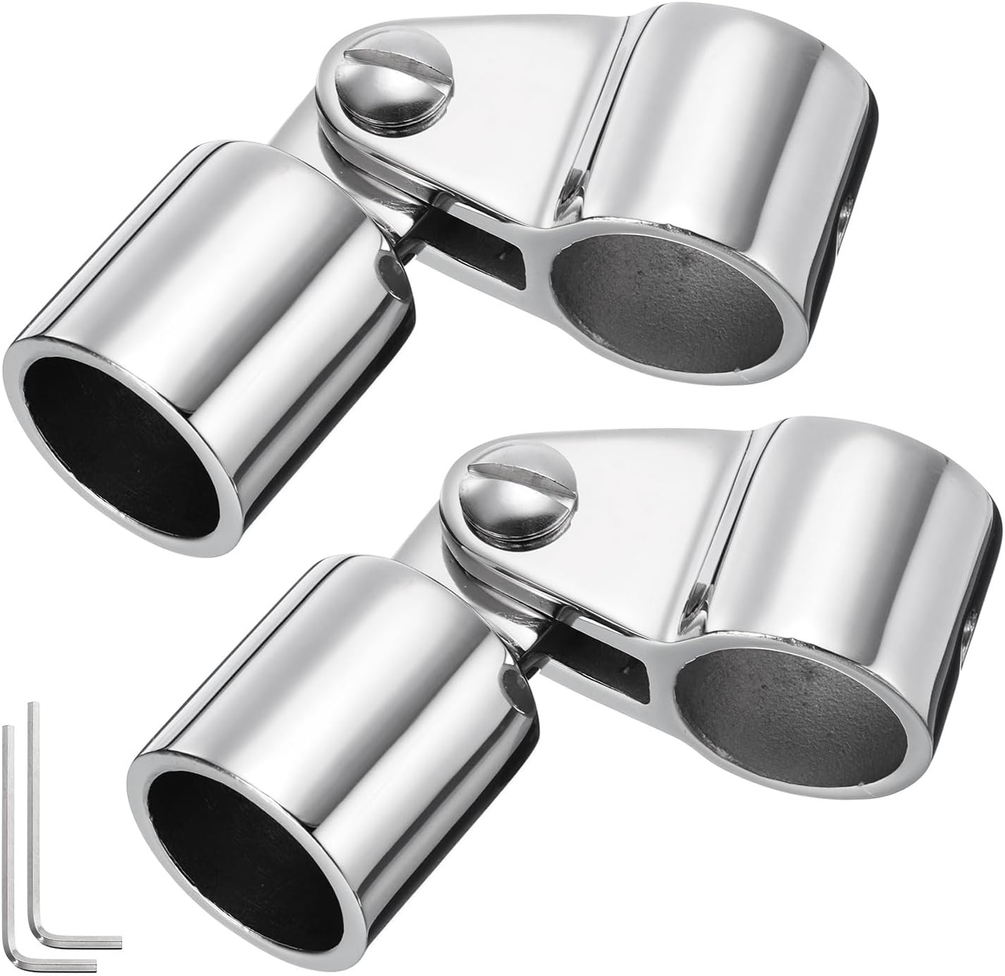 sourcing map Bimini Top Jaw Slide and Eye End Cap, Fits Round Tube, 316 Stainless Steel Marine Bimini Top Boat Hardware