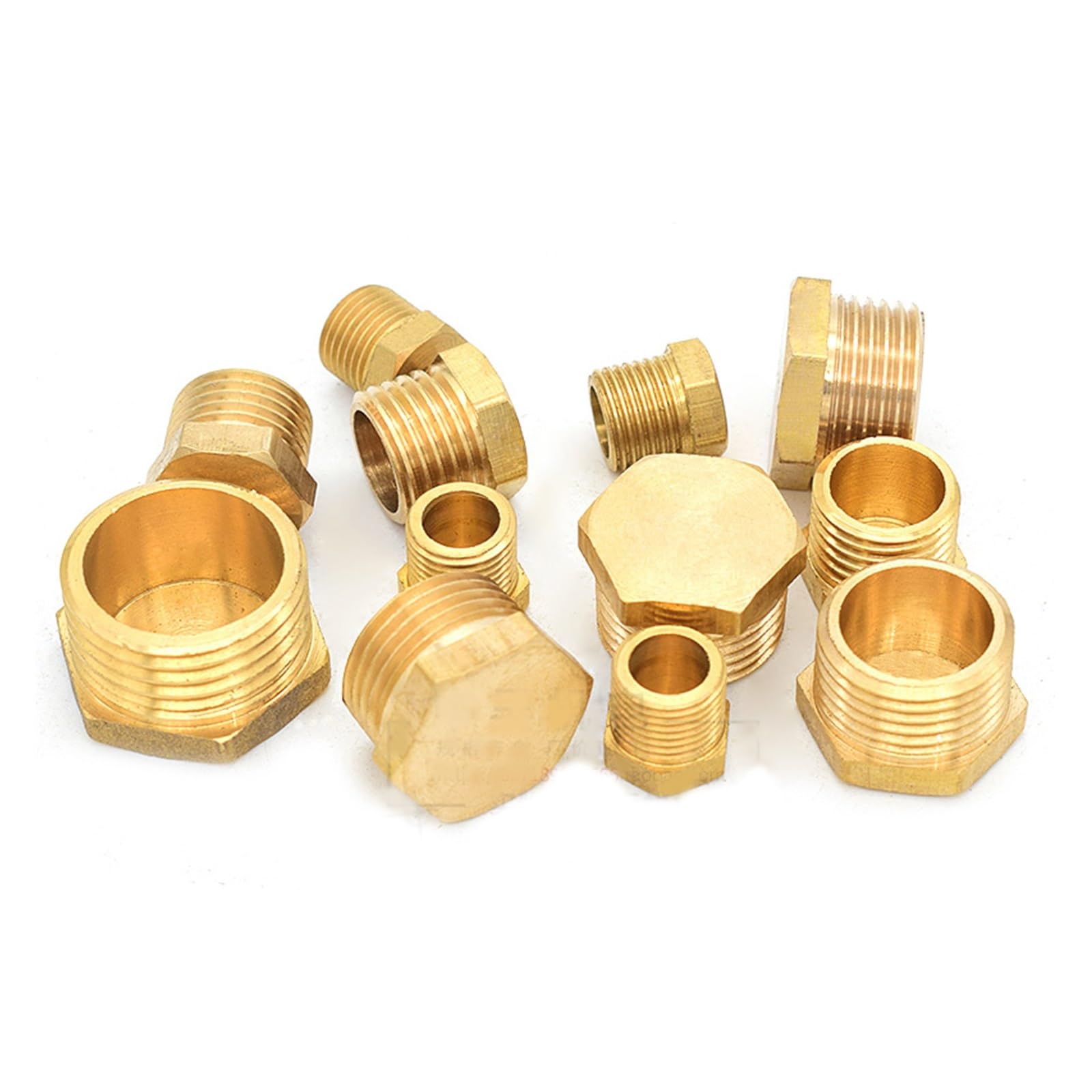 Tappo a testa esagonale per tubo in ottone, filettatura maschio 1/8-1/2 pollici, confezione da 8 (spina femmina, 2 pezzi, 1,3 cm)