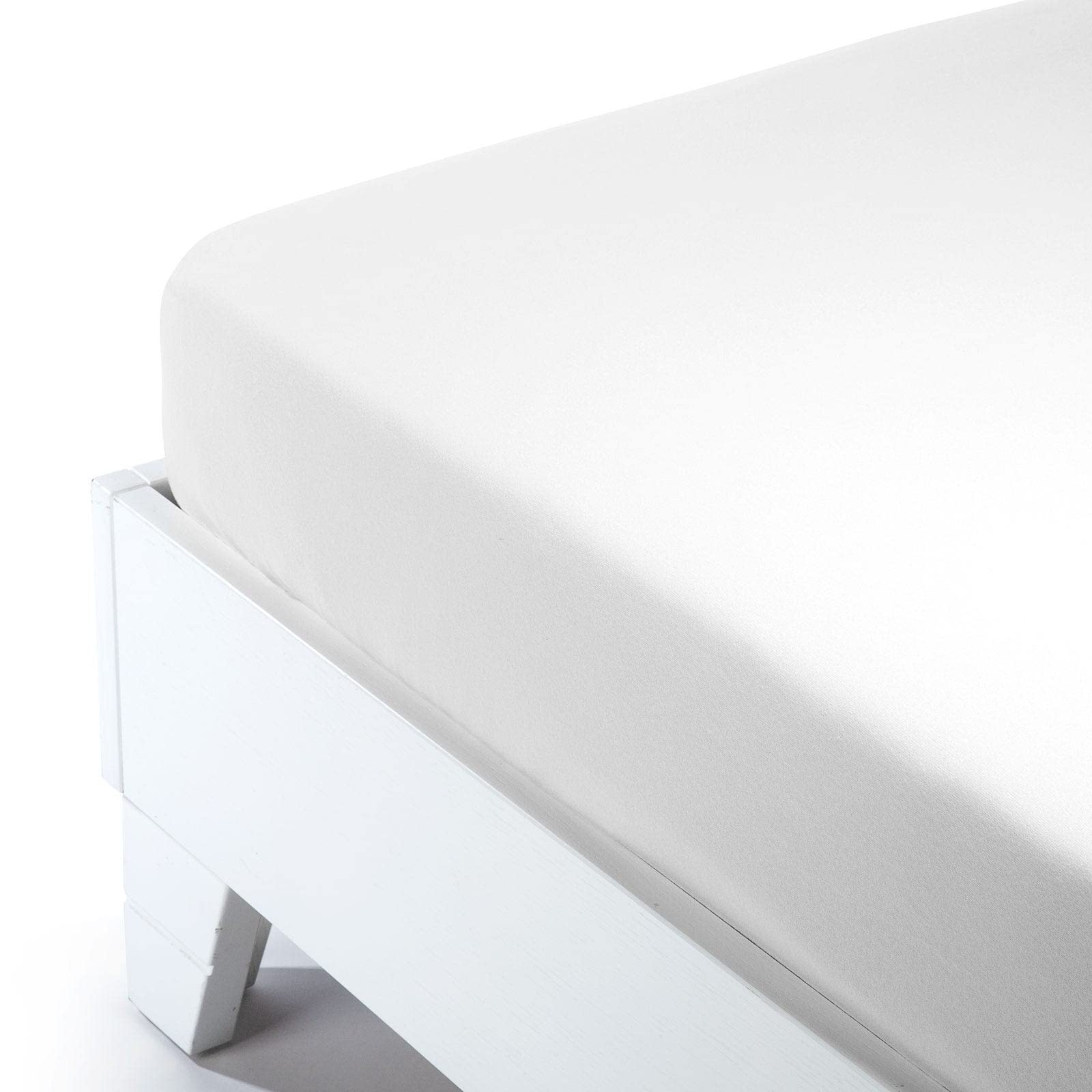 Caleffi Plain Flannel Bottom Sheet, White, Single
