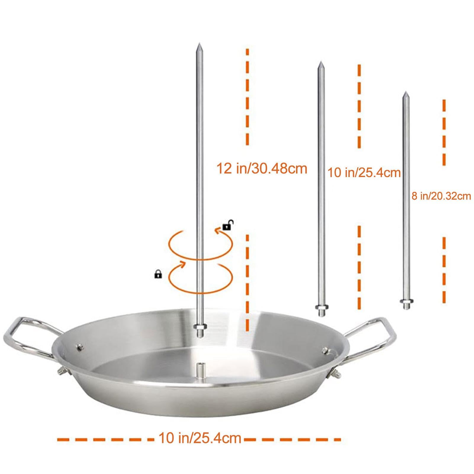 Spiedino verticale per carne in acciaio inox barbecue spiedo griglia con 3 punte di ricambio e maniglia barbecue spiedino verticale griglia supporto per pollo intero pesce salsiccia bistecca