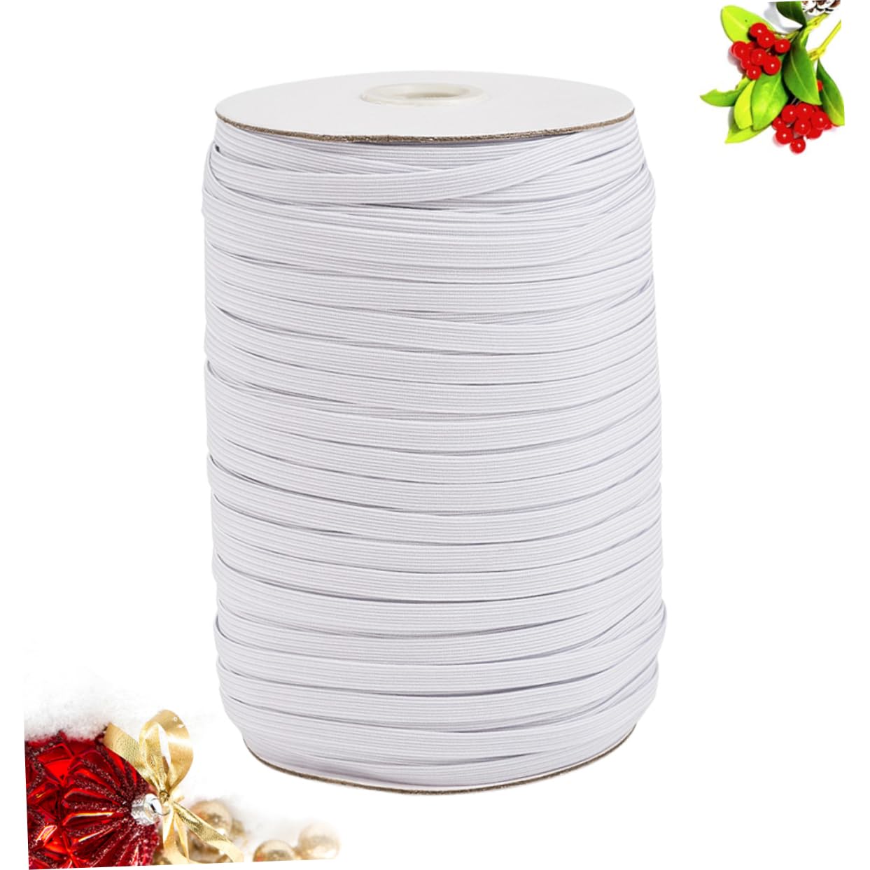 EXCEART 1rotolo Nastro Elastico Piatto Bianco Cinghia Fissaggio per Abbigliamento Accessori Cucito e Decorazioni Fai Te Materiale Resistente per