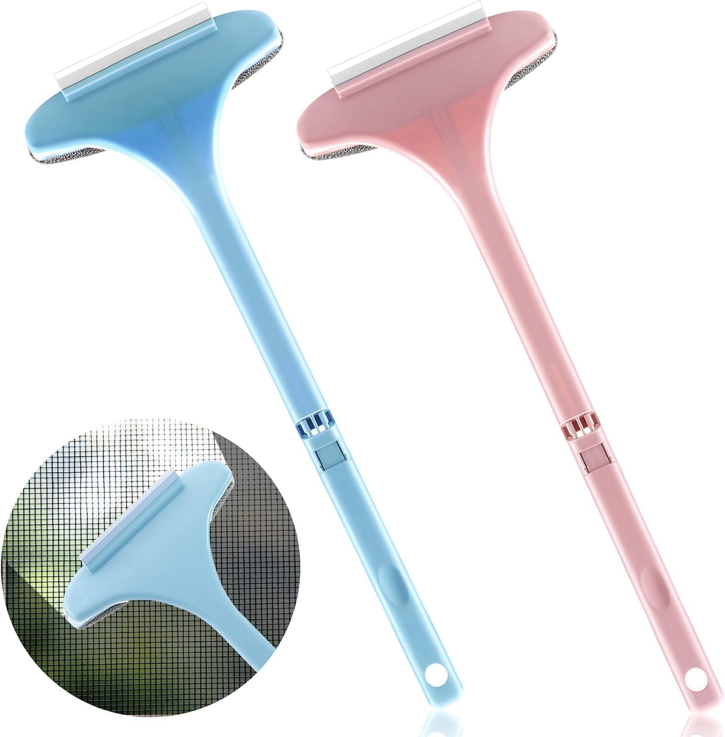 Multifunctional Screen Brush 2 in 1 Window Mesh Cleaning Brush Wiper with Extended Handle Mosquito Net Cleaner Double Side Window Glass Cleaning Tool (Multicolor) (Pack of 1)-picture-23