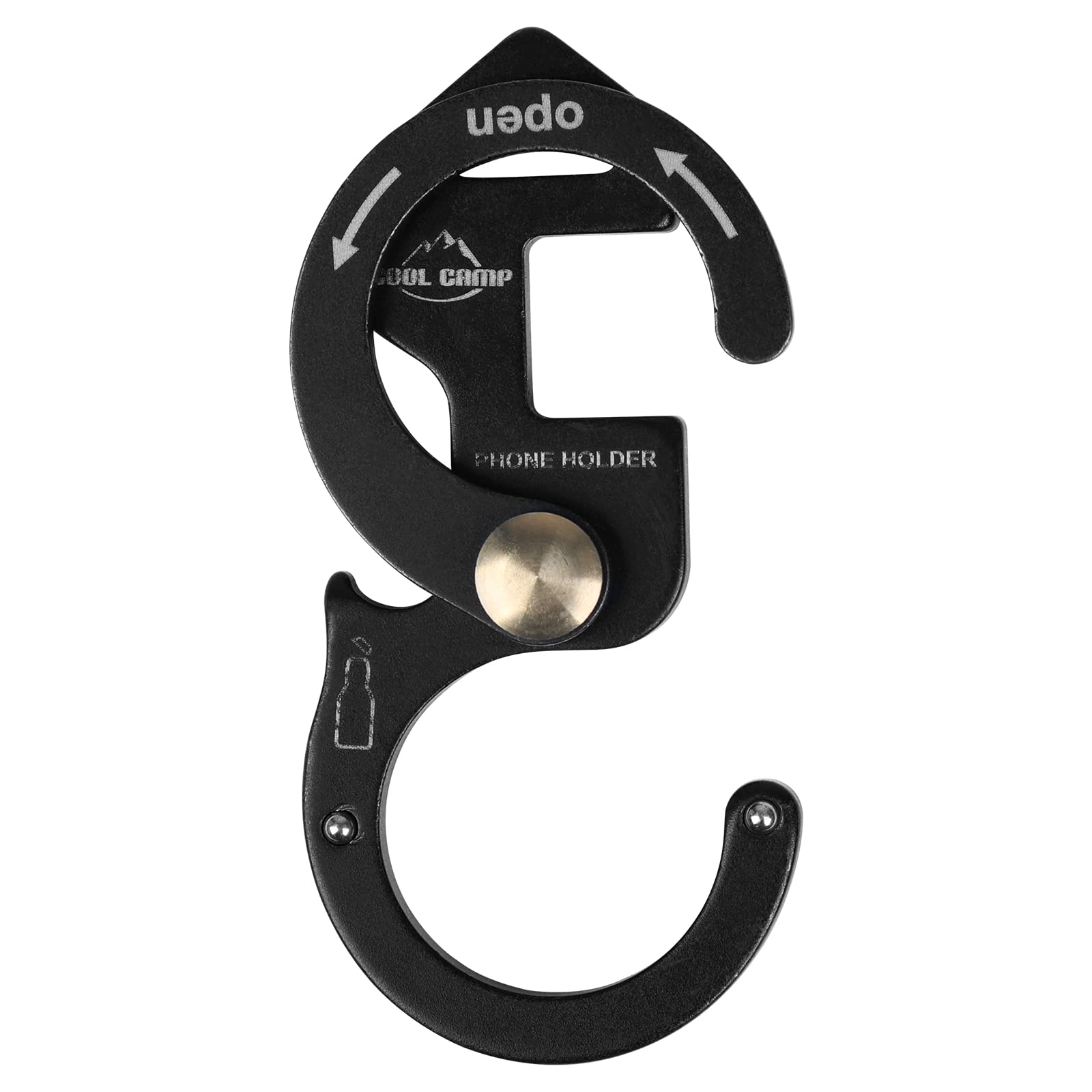 FISHNU LIZAD - Outdoor Multi-functional Aluminum Alloy Buckle Camping Fast Lanyard Buckle Mobile Phone Bracket Bottle Lifter Key Chain Glamping Rope Hook