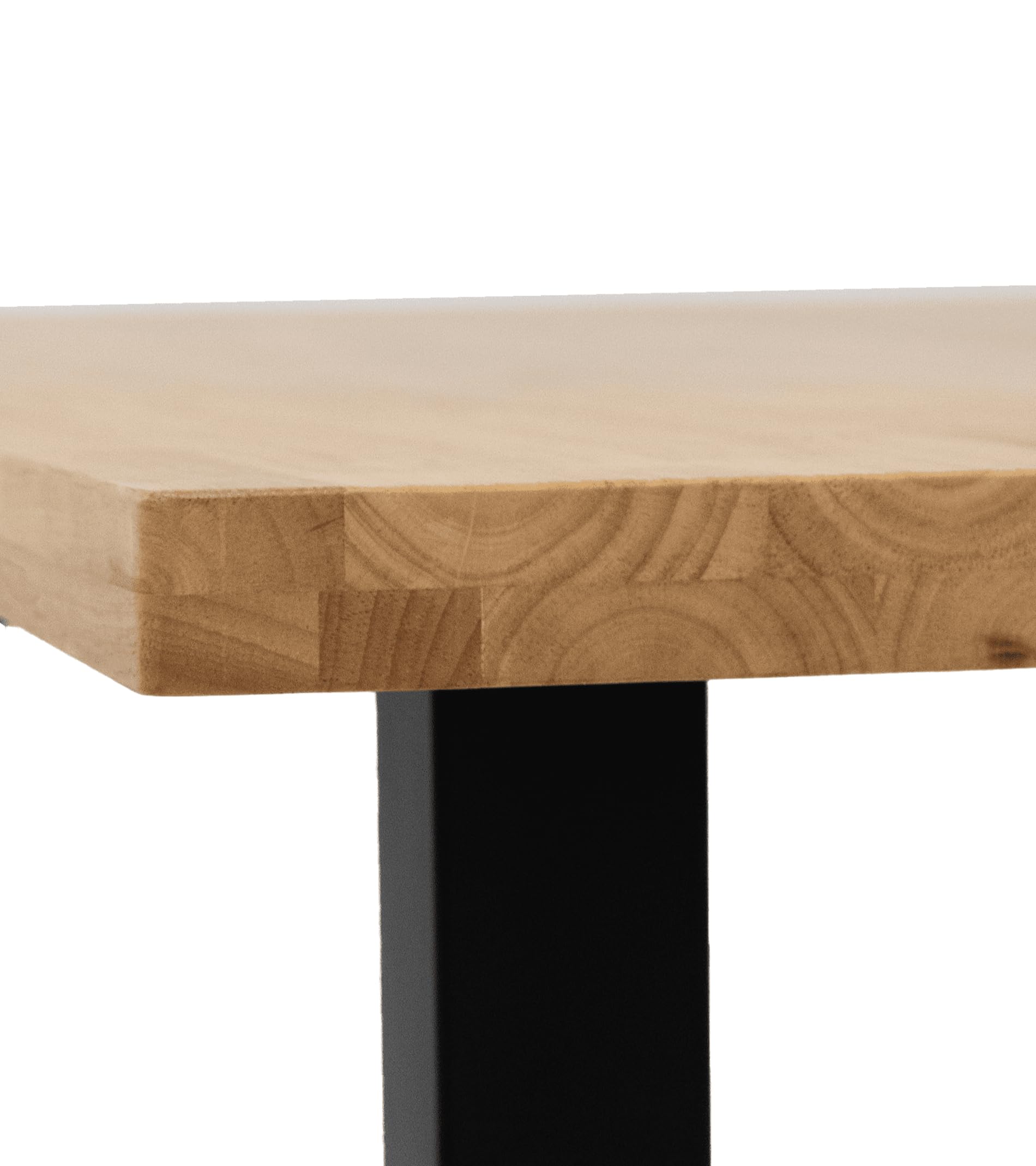 Home Heavenly® Mesa de Comedor, salón, Industrial Barcelona, Mesa de diseño Moderno y Robusto, Tablero en Listones de Madera con Acabado Recto Patas a Forma de U 140X80 cm
