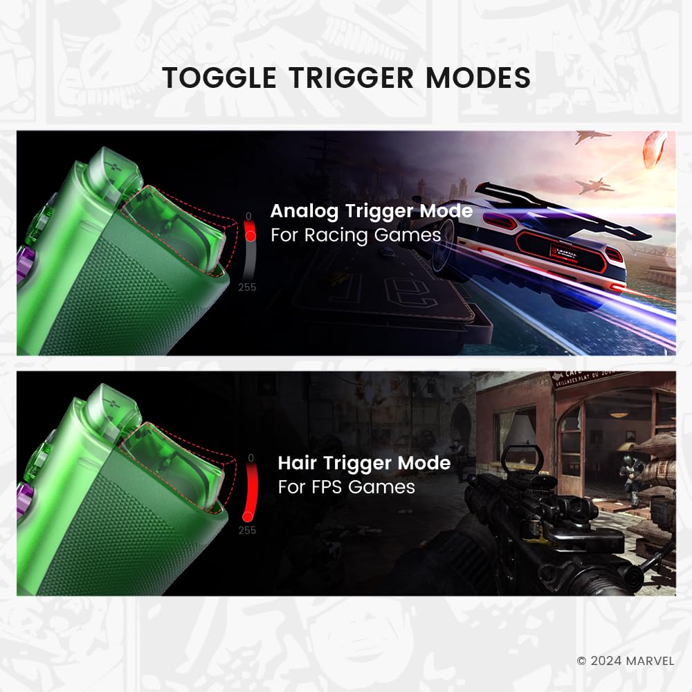 GameSir G8 Plus Bluetooth Mobile Game Controller for Switch & iOS & Android & Tablets, Wireless Gamepad – Hall Effect Joysticks & Triggers Fit For PlayStation, Steam Link,PUBG MOBILE, Call of Duty (G8 Plus Hulk Edition)