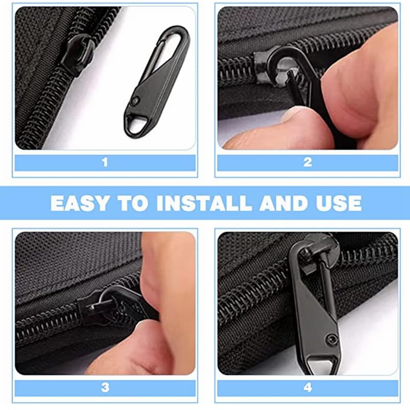 Tirador de cremallera fijo, 10 piezas de cremallera deslizante, bolsa de reparación instantánea de cremallera, repuesto de mala hebilla, bolsa de viaje, maleta, cabeza de cremallera, manualidades de c