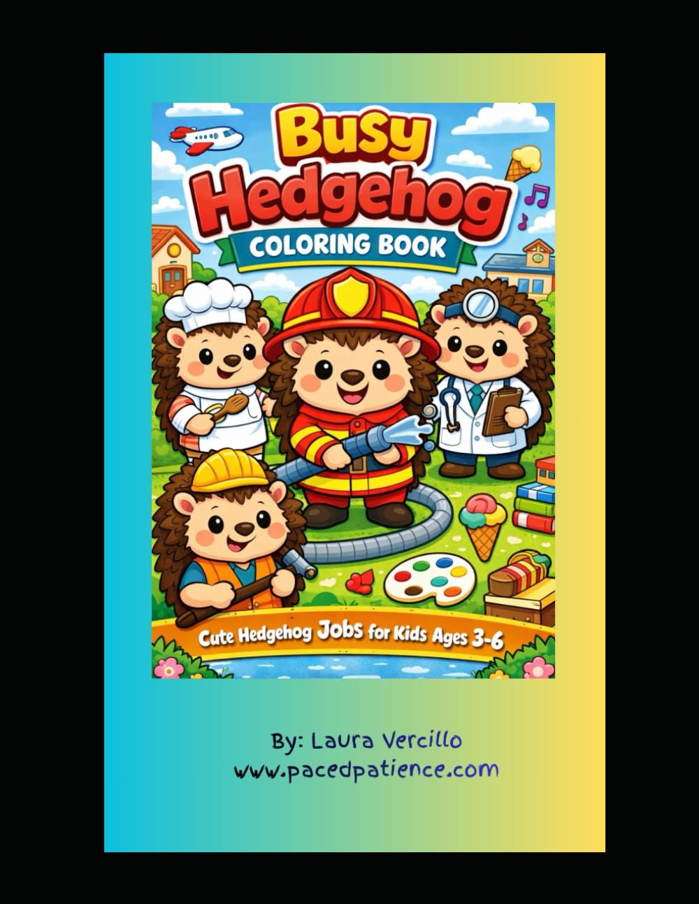 Busy Hedgehogs: Cute Hedgehog jobs coloring book for children ages 3 and up