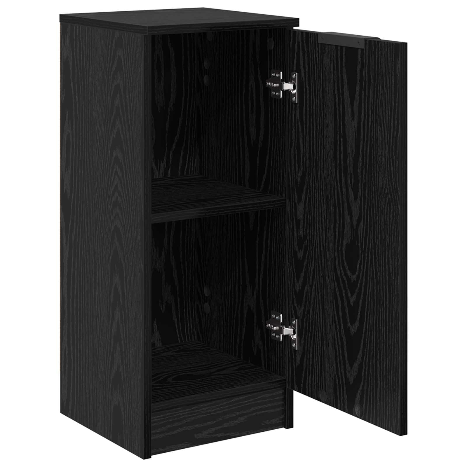 Credenza nera effetto rovere, 30 x 30 x 70 cm, comò