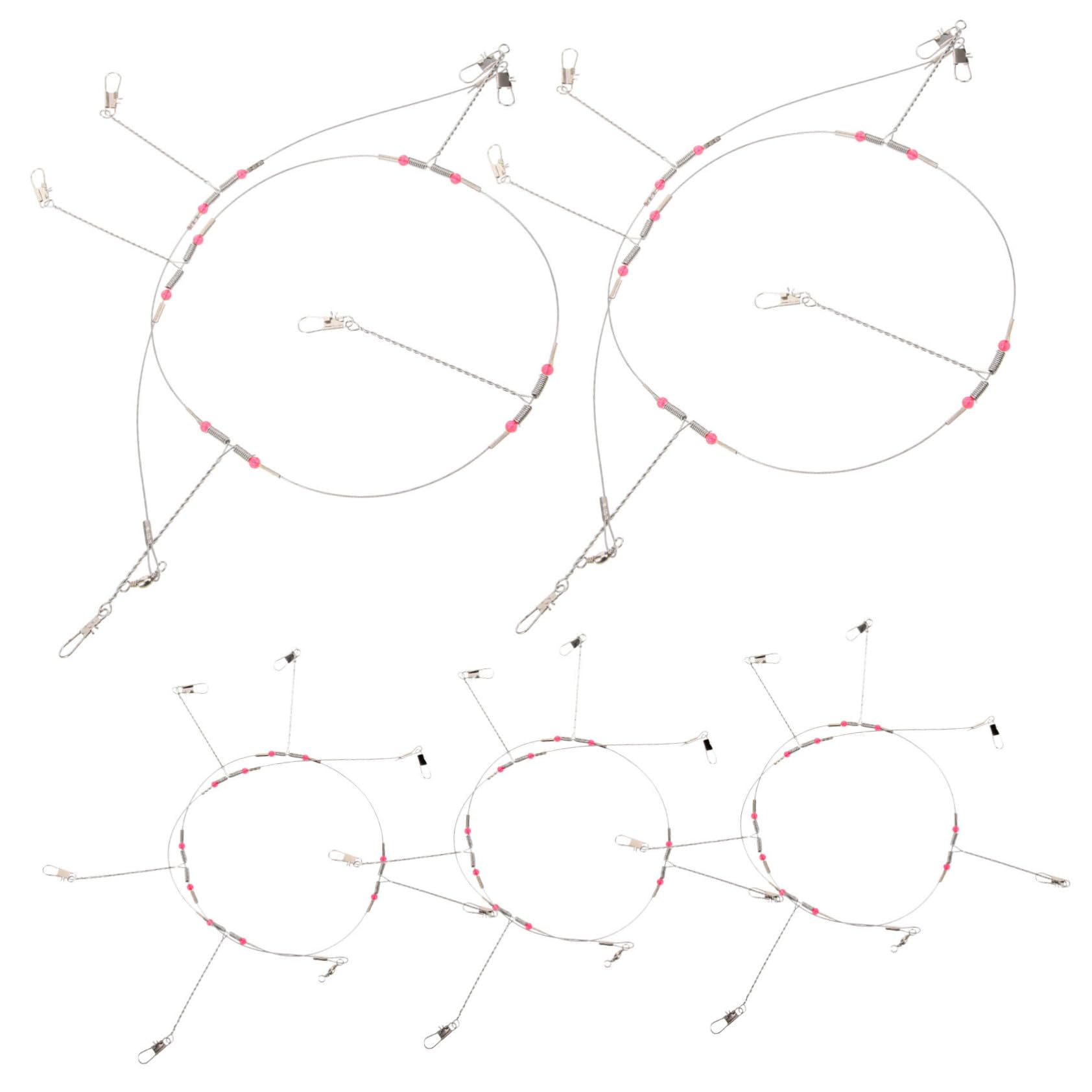 GALPADA 4 Sets Leader Beads Fishing Kit Heavy Duty Line Balance Hooks Tackle Rigs for Sea Lake