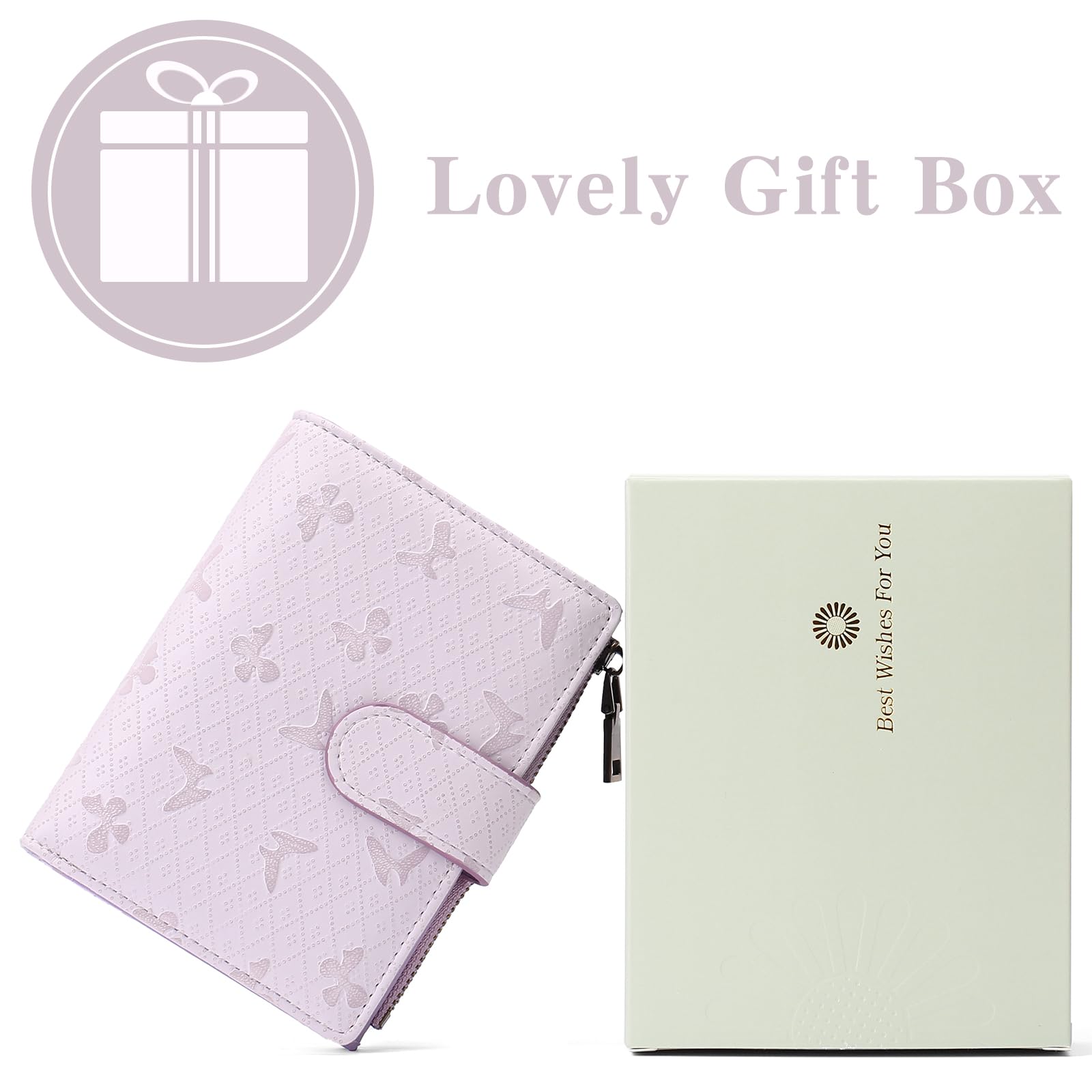 GAEKEAO Monedero Mujer Pequeño, Cartera Pequeña con Bloqueo RFID Billetera con Bolsillo de Cremallera para Monedas, Monedero Tarjetero Regalos para Mujer