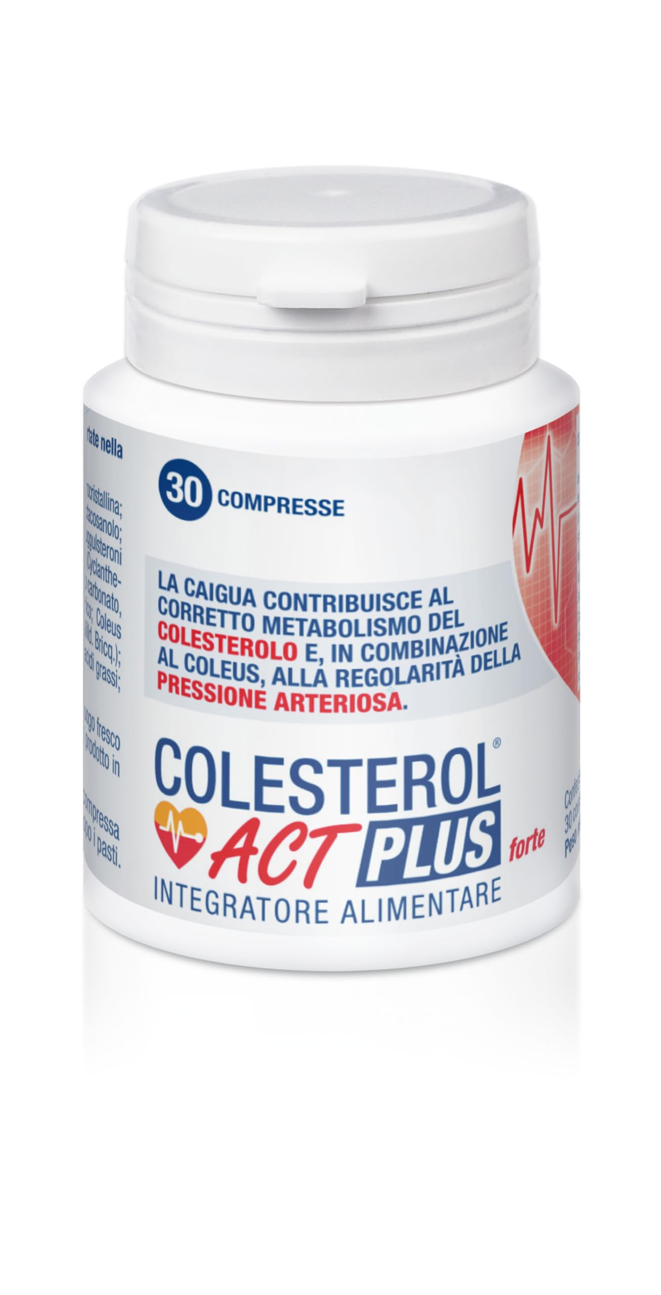Colesterol Act Plus Forte, Integratore Alimentare che Aiuta a Mantenere i livelli Normali di Colesterolo nel Sangue, a base di Caigua, Guggul e Coleus, Confezione Bipacco da 60 Compresse
