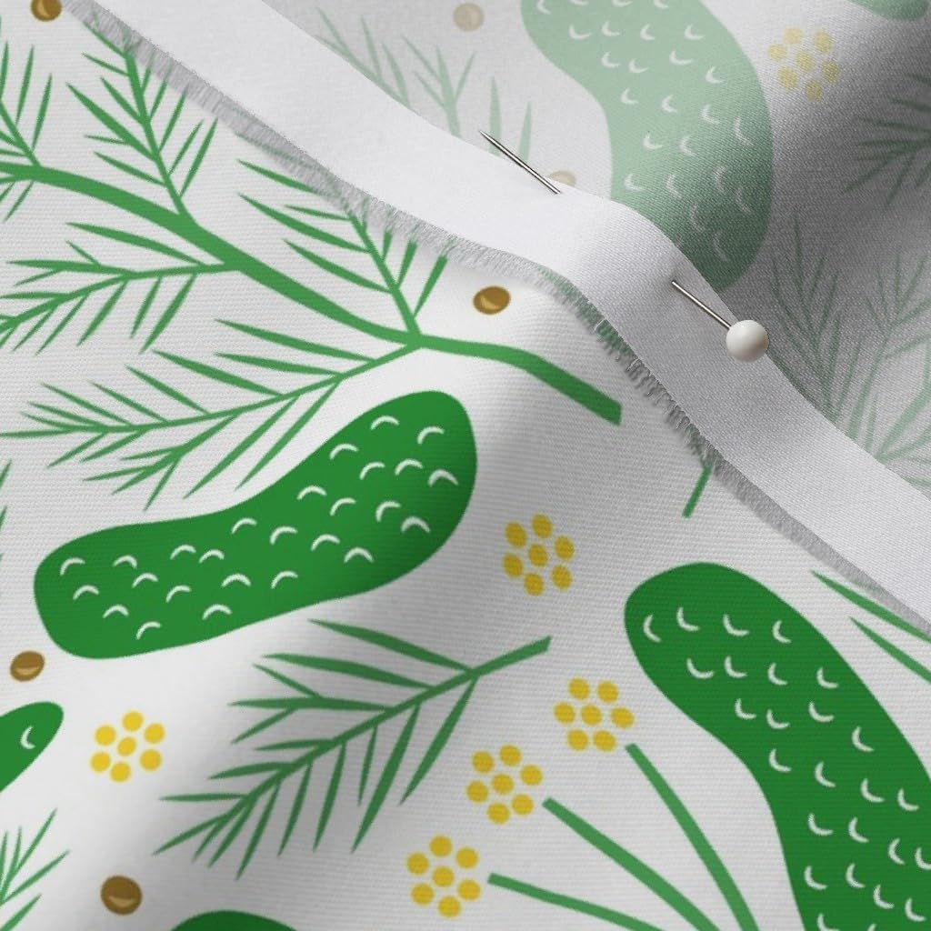 Spoonflower Fabric - Pickles Pickle Food Floral Nature Flowers Pickled Cucumbers Jars Printed on Organic Cotton Sateen Fabric by The Yard - Sewing Quilting Apparel Home Decor