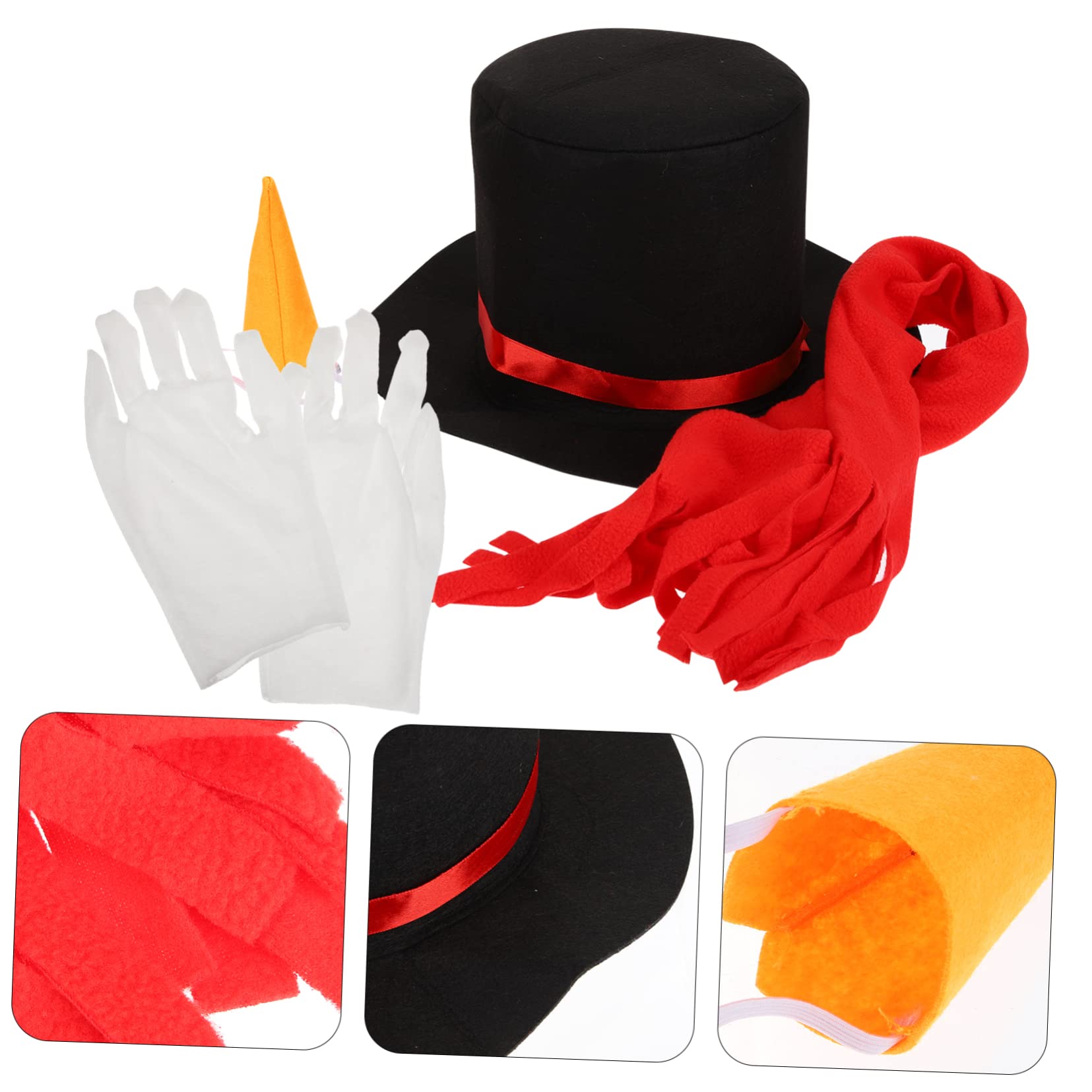 TOPBATHY 4 Sätze Schneemann verkleiden sich Schneemannmütze mit Schal Schneemann- weihnachtsparty accessoires Weihnachtsfest Zubehör DIY-Schneemann-Bastelset für den Außenbereich Acryl