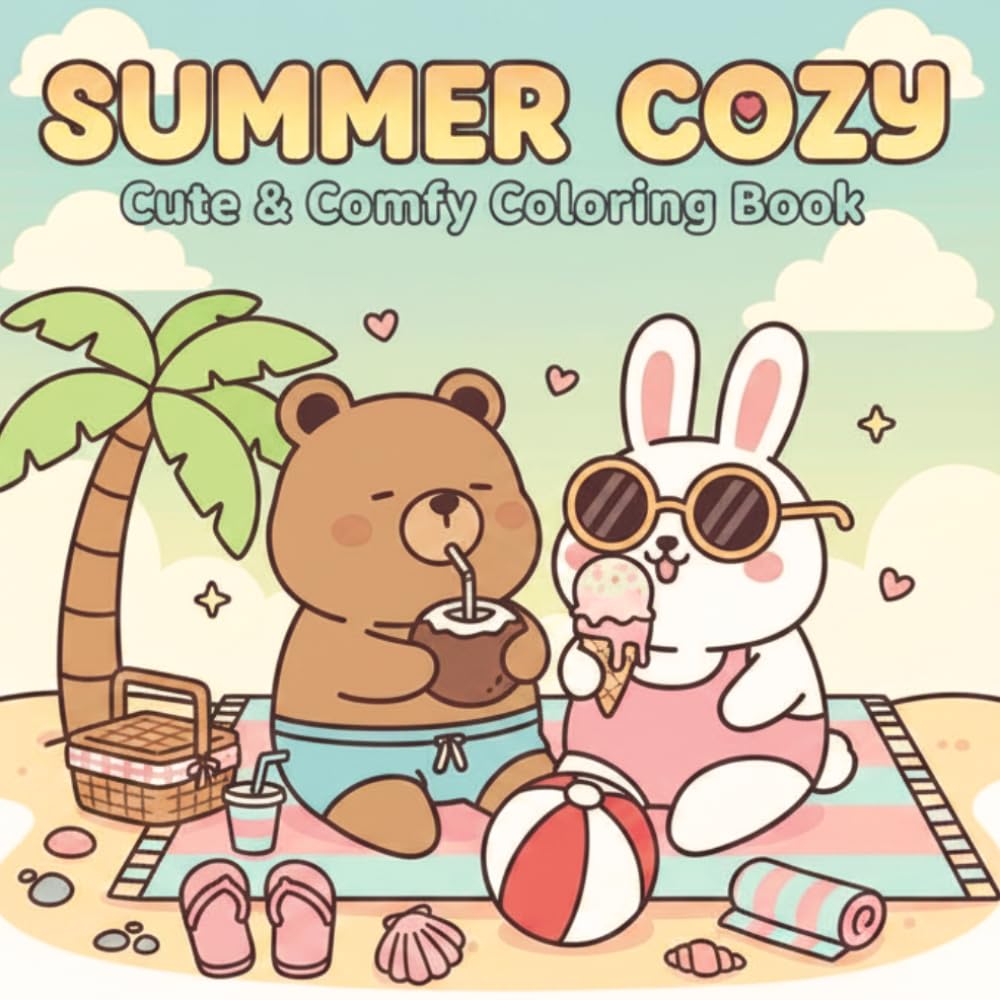 Summer Cozy: Cute & Comfy Coloring Book for Adults & Teens for Relaxation
