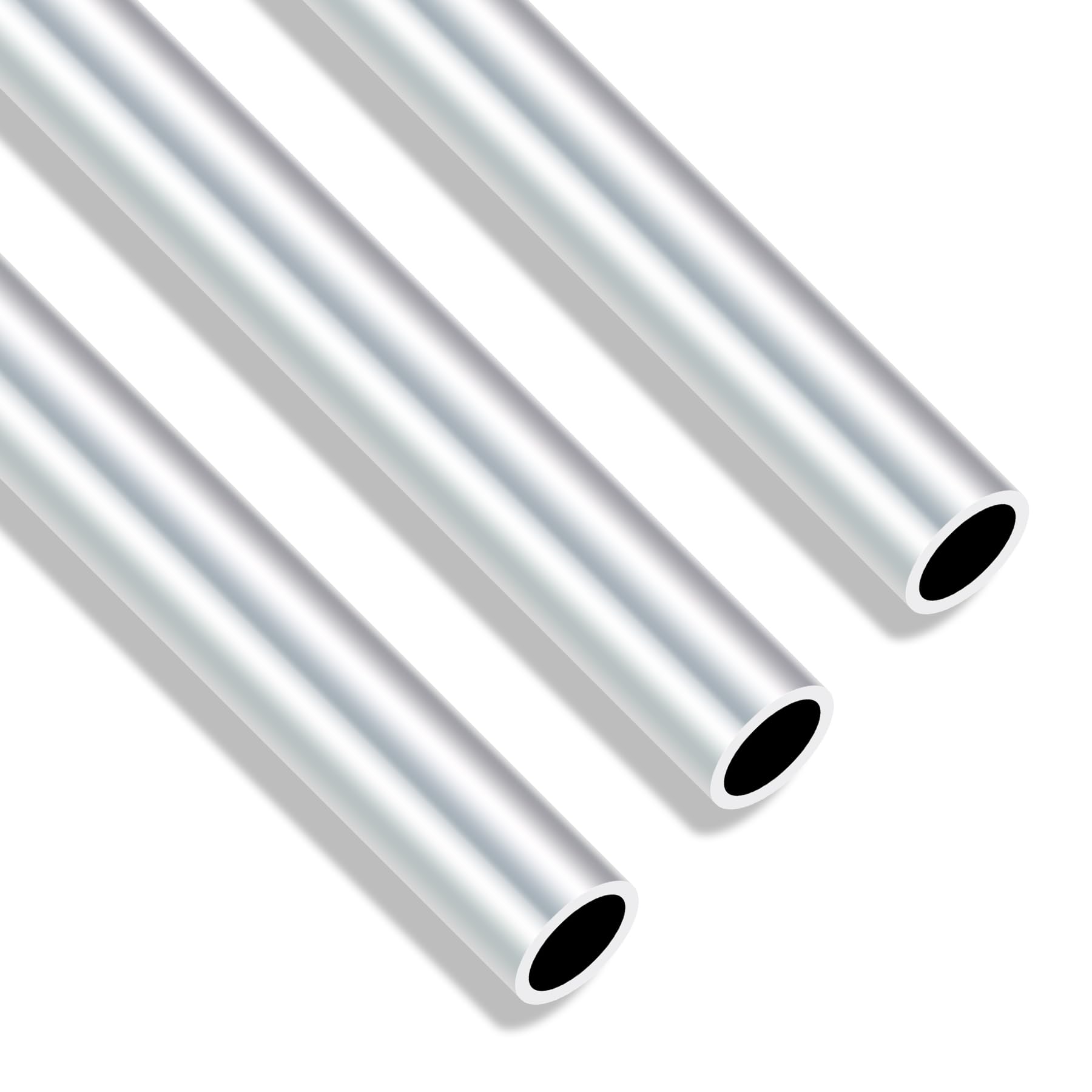 iMeistek 6063 Aluminium Round Tubes, 15mm OD 12mm ID 300mm Length 1.5mm Wall Seamless Straight Aluminium Tubing Pipe(3PCS)
