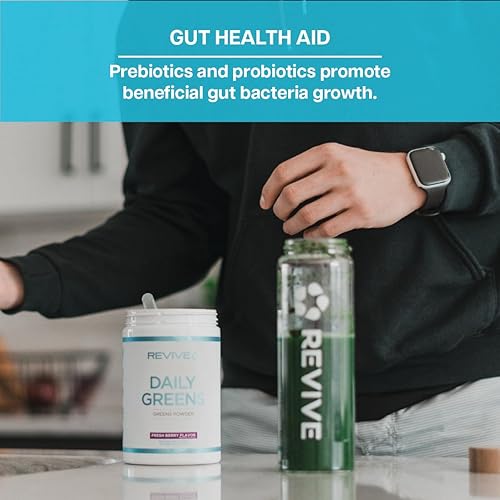 Miniatura 6 de Revive MD Superalimento en polvo verde diario (bayas frescas), polvo Supergreens para apoyar los niveles de energía, jugo verde que mejora la