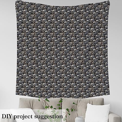 Sugar Skull Upholstery Fabric for Chairs Kids Gothic Skeleton Fabric By The Yard Halloween Themed Waterproof Outdoor Women Men Decor Bones Grey Outdoor 3 Yards (L276*W150cm)… - Image 3
