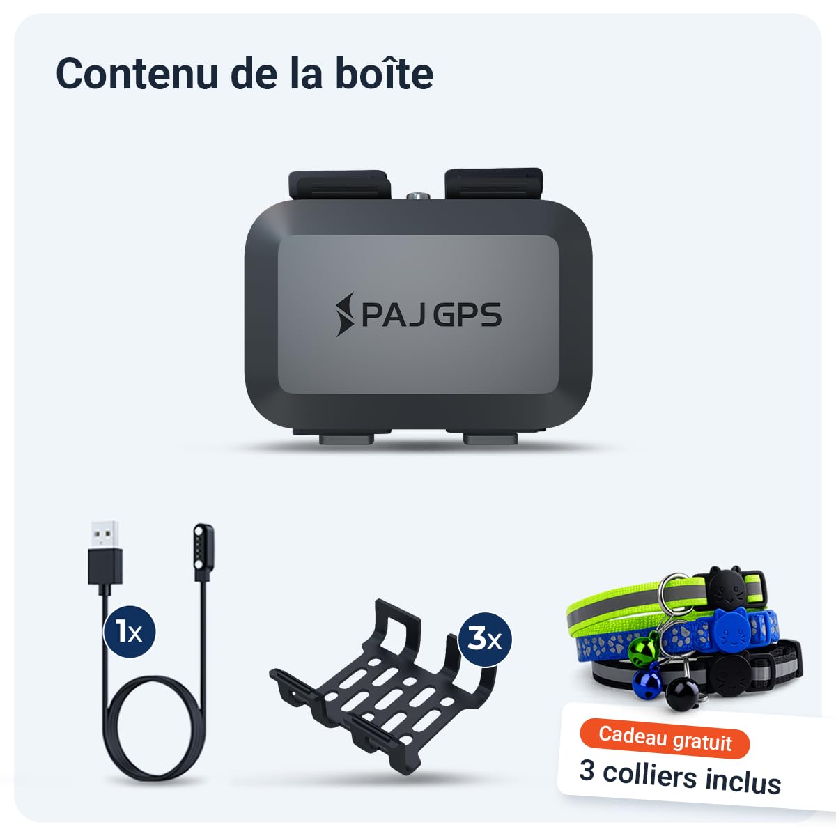 PAJ Traceur GPS 4G Chat Mini + Collier, 3 Mois Abonnement Inclus | Alerte de fugue - Suivi en temps réel - Montage facile et sécurisé - 100% étanche - Adapté chats & chatons