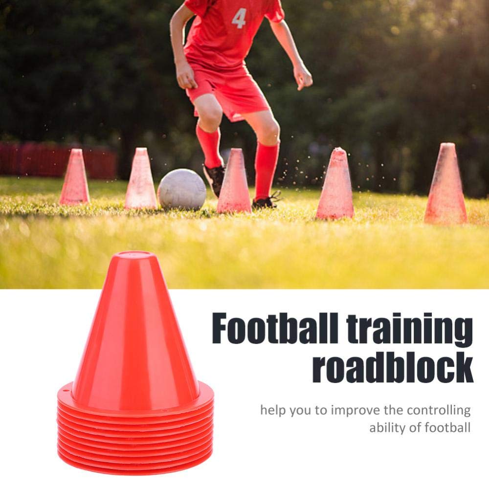 Cônes de trafic d'entraînement 10 pcs Football Cônes Marqueurs Barrières Plastique Accessoire
