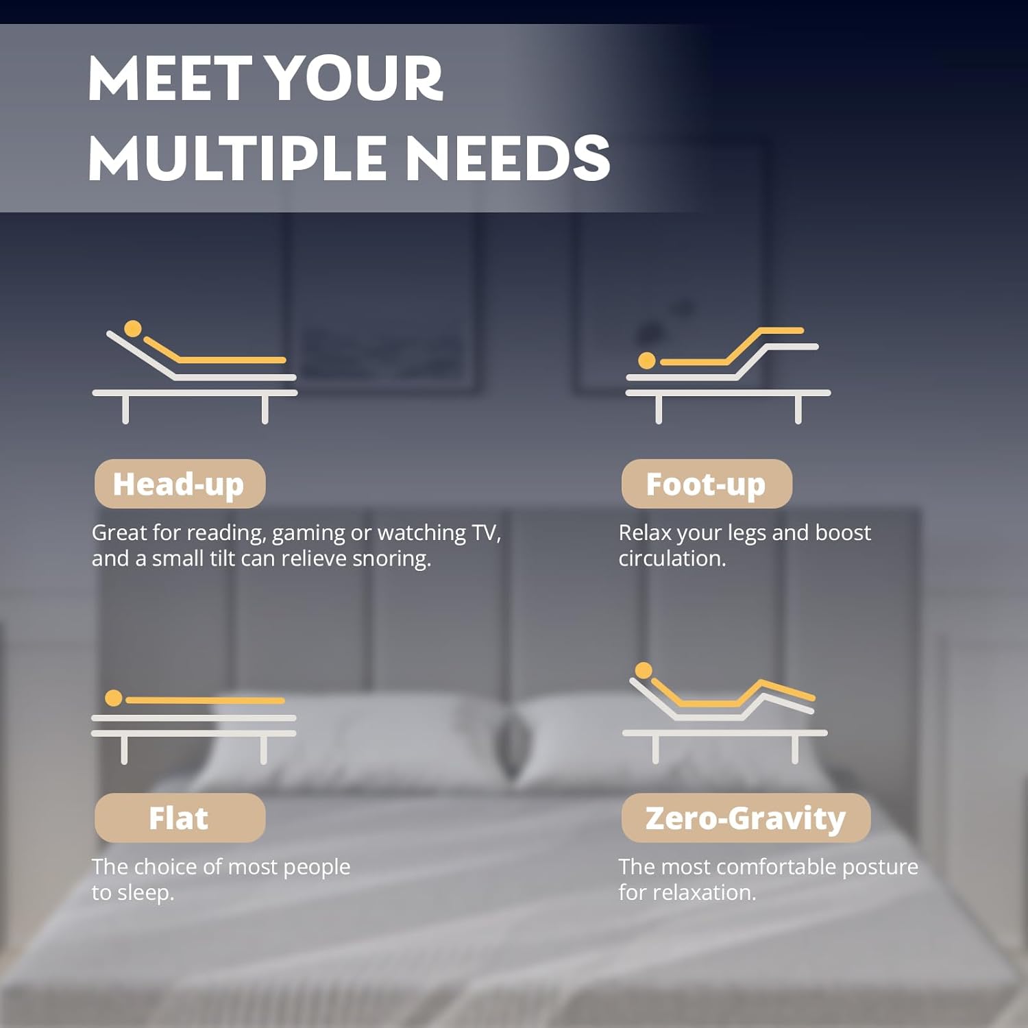 Ultimate Comfort: Twin XL Adjustable Bed with Memory Foam Mattress and...