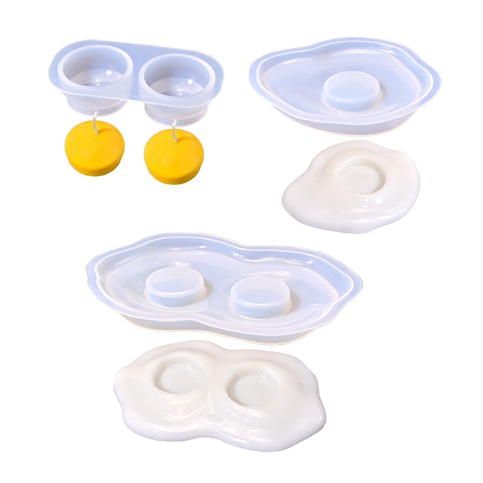 NEWFT Realistic Eggs Shape Silicone Easy Releasing Candle Making for Easy Candle Making and Easily