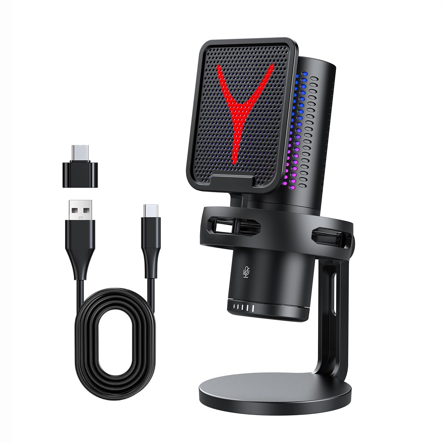 Vegueusb Gaming Microphone For Pc Noise Cancellation Condenser Mic