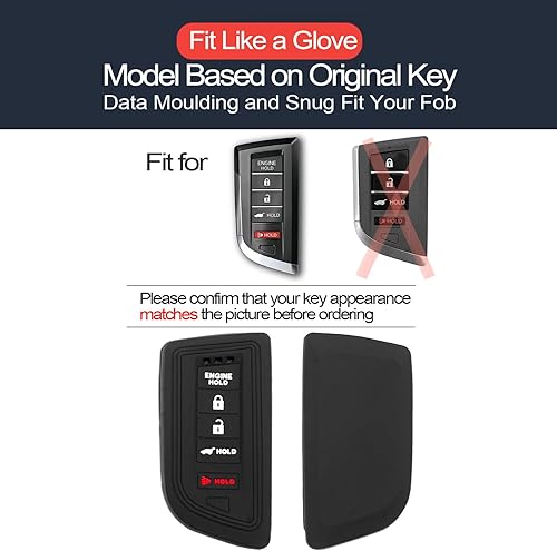 Miniatura 2 de 2 piezas compatibles con Acura Integra MDX RDX TLX con soporte de motor llavero llavero inteligente 5 botones protector remoto sin llave