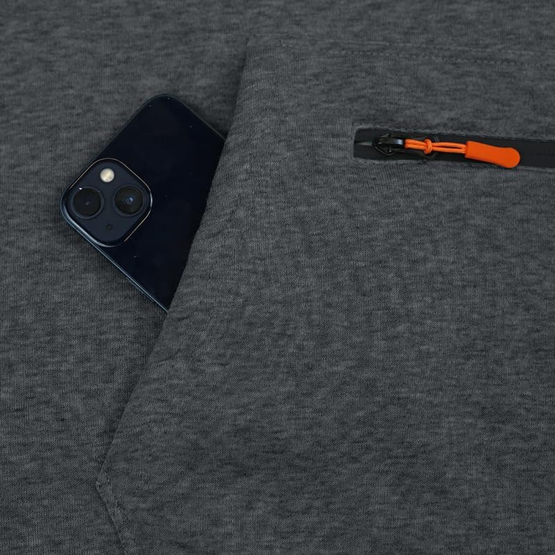 Men's Hooded Sweatshirt - Quarter Zip Pullover with Pockets Autumn Winter Casual Wear for Vacations - Image 4